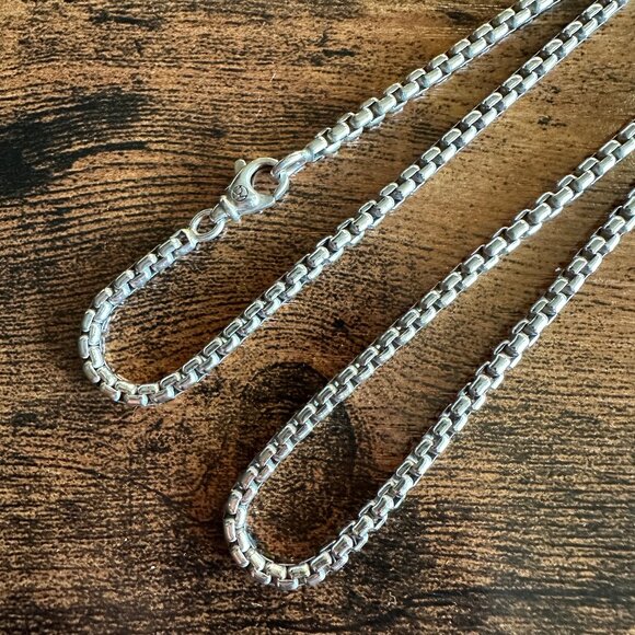 David Yurman Box Chain Necklace in Sterling Silver - 3.6mm - 22" - Picture 8 of 13